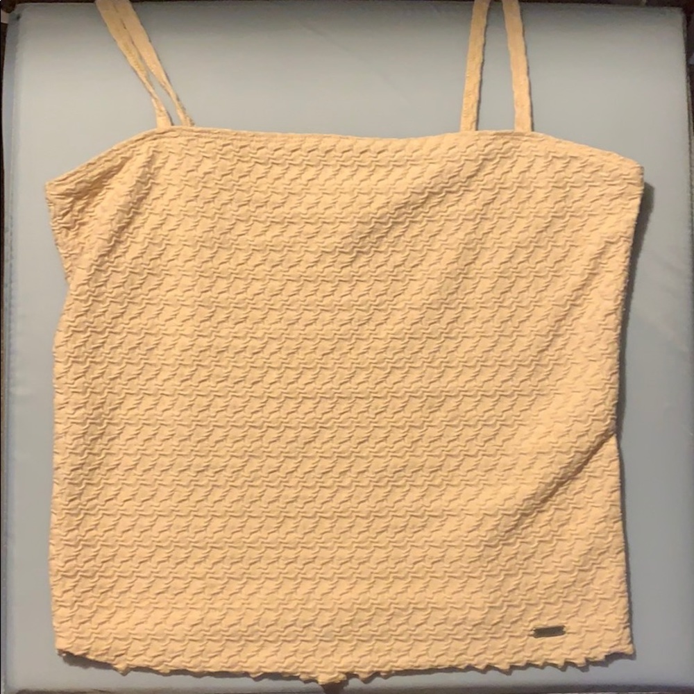 smocked tan hollister tank top